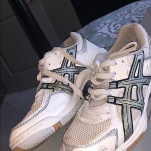White and silver Asics